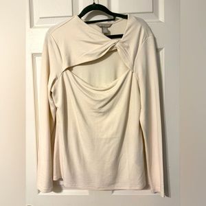 Cream long sleeve top